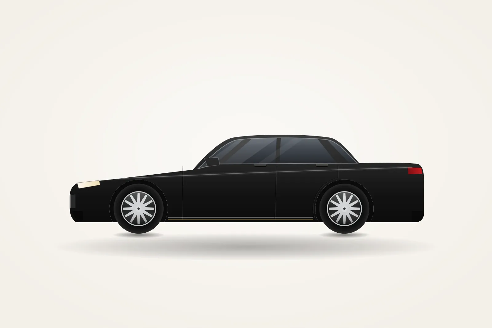 Representative illustration of a black long-wheelbase executive sedan