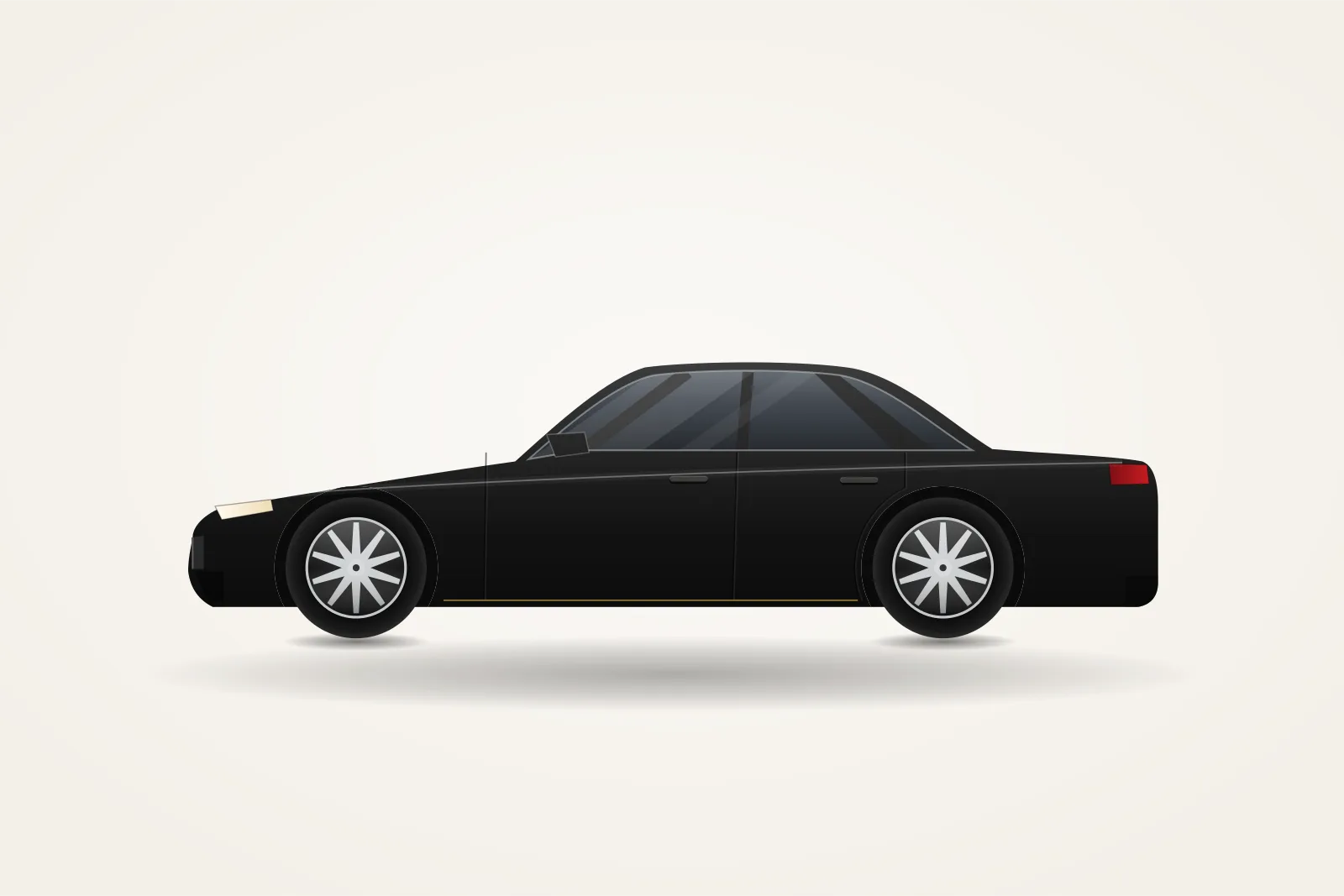 Representative illustration of a black executive luxury sedan